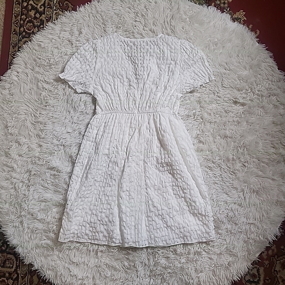 *SOLD* White Semi Sheer White Crinkly Picnic Girly Coquette Babydoll Dress - S - Picture 12 of 15